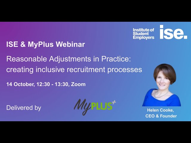 ISE & MyPlus Webinar: Reasonable adjustments in practice | ISE